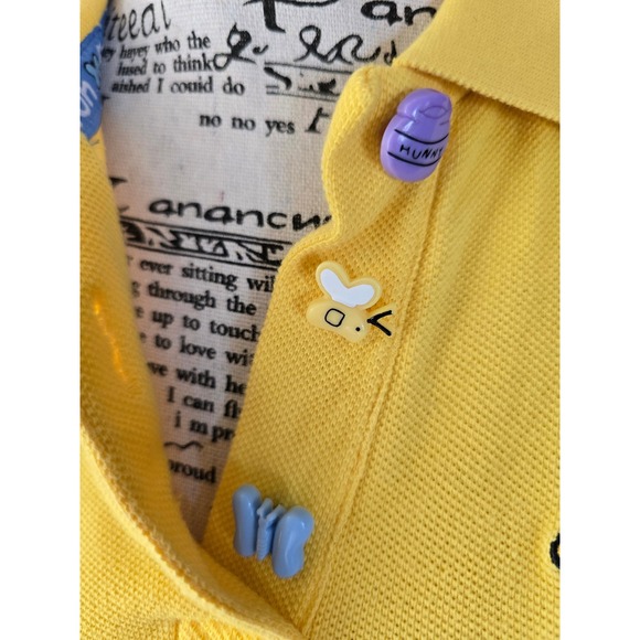 Vtg Y2K Disney World Pooh Yellow Sleeveless Polo Dress Girls XL/Womens SM - Picture 4 of 16